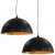 Lampy sufitowe, 2 szt., czarno-złote, półkoliste, 50 cm, E27