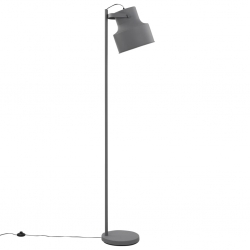 Lampa podłogowa, metalowa, szara, E27