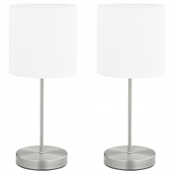 Lampy stołowe, 2 szt., dotykowe, białe, E14
