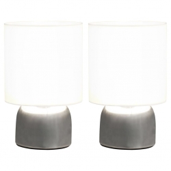 Lampy stołowe, 2 szt., dotykowe, białe, E14