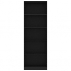 5-poziomowy regał na książki, czarny, 60x24x175 cm