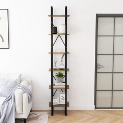 Wysoki regał, brązowy, 80x30x210 cm, lite drewno sosnowe