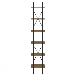Wysoki regał, brązowy, 80x30x210 cm, lite drewno sosnowe