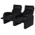 Fotele kinowe 2 osobowe, czarna, sztuczna skóra z podświetleniem LED