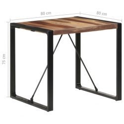Stół jadalniany, 80x80x75 cm, drewno wykończone na sheesham