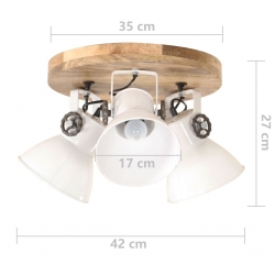 Industrialna lampa sufitowa, 25 W, biała, 42x27 cm, E27