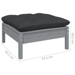 2-osobowa sofa ogrodowa z poduszkami, szara, drewno sosnowe