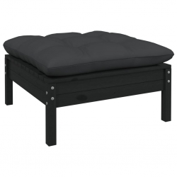 2-osobowa sofa ogrodowa z poduszkami, czarna, drewno sosnowe