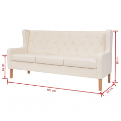 Zestaw wypoczynkowy sofa i fotel, kremowe