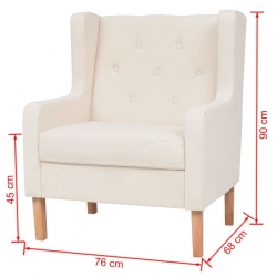 Zestaw wypoczynkowy sofa i fotel, kremowe