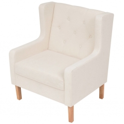 Zestaw wypoczynkowy sofa i fotel, kremowe
