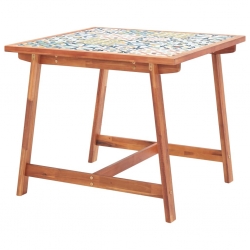 Stół ogrodowy, 88x88x75 cm, blat z płytek i drewno akacjowe