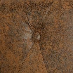 Dwuosobowa sofa Chesterfield ze sztucznej skóry, brązowa