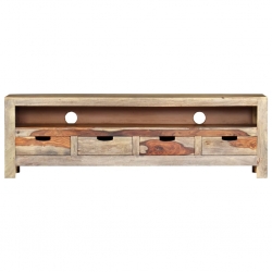 Szafka pod TV z litego drewna sheesham, 130 x 30 x 40 cm