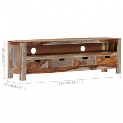 Szafka pod TV z litego drewna sheesham, 130 x 30 x 40 cm