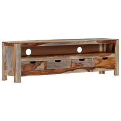 Szafka pod TV z litego drewna sheesham, 130 x 30 x 40 cm