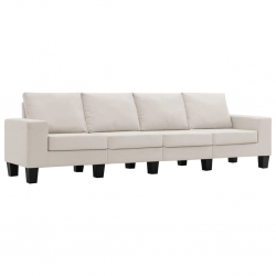 4-osobowa sofa, kremowa, tapicerowana tkaniną
