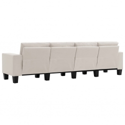 4-osobowa sofa, kremowa, tapicerowana tkaniną