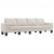 4-osobowa sofa, kremowa, tapicerowana tkaniną