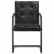 Krzesła stołowe, wspornikowe, 6 szt., czarne, skóra naturalna