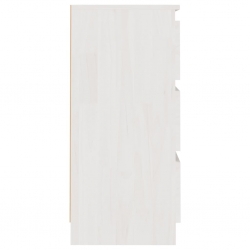 Szafka nocna, biała, 40x29,5x64 cm, lite drewno sosnowe