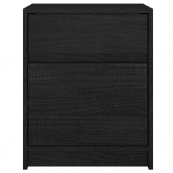 Szafka nocna, czarna, 40x31x50 cm, lite drewno sosnowe