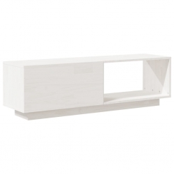 Szafka pod telewizor, biała, 110x30x33,5 cm, drewno sosnowe