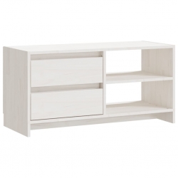 Szafka pod TV, biała, 80x31x39 cm, drewno sosnowe