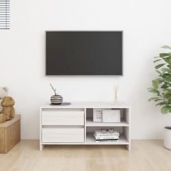Szafka pod TV, biała, 80x31x39 cm, drewno sosnowe