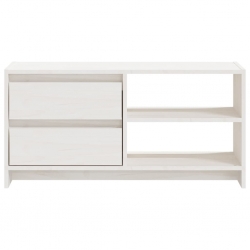 Szafka pod TV, biała, 80x31x39 cm, drewno sosnowe