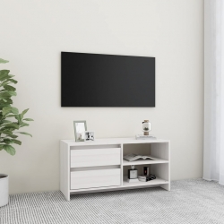 Szafka pod TV, biała, 80x31x39 cm, drewno sosnowe
