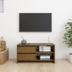 Szafka pod TV, miodowy brąz, 80x31x39 cm, drewno sosnowe