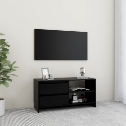 Szafka pod TV, czarna, 80x31x39 cm, drewno sosnowe