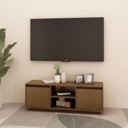 Szafka pod TV, miodowy brąz, 110x30x40 cm, drewno sosnowe