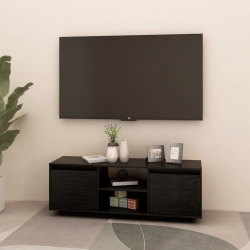 Szafka pod telewizor, czarna, 110x30x40 cm, drewno sosnowe