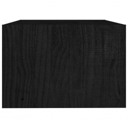 Stolik kawowy, czarny, 75 x 50 x 33,5 cm, lite drewno sosnowe