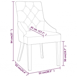 Krzesła stołowe, 6 szt., kremowe, obite aksamitem