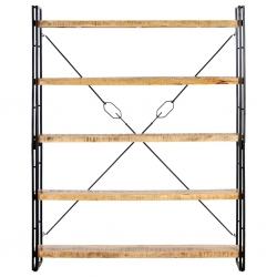 5-poziomowy regał na książki, 140x30x180 cm, lite drewno mango