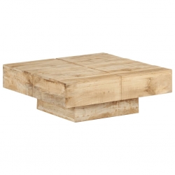 Stolik kawowy, 80x80x28 cm, lite drewno mango