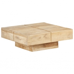 Stolik kawowy, 80x80x28 cm, lite drewno mango