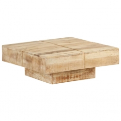 Stolik kawowy, 80x80x28 cm, lite drewno mango