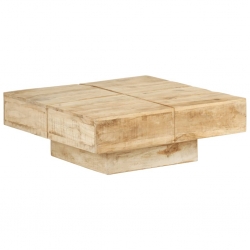 Stolik kawowy, 80x80x28 cm, lite drewno mango