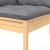2-osobowa sofa ogrodowa z szarymi poduszkami, drewno sosnowe