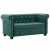 Sofa Chesterfield, 2-os., obita aksamitem, 146x75x72cm, zielona