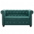Sofa Chesterfield, 2-os., obita aksamitem, 146x75x72cm, zielona
