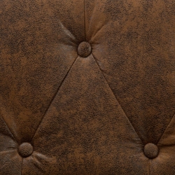Sofa 2-osobowa Chesterfield, materiał zamszopodobny, brąz
