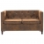 Sofa 2-osobowa Chesterfield, materiał zamszopodobny, brąz