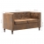 Sofa 2-osobowa Chesterfield, materiał zamszopodobny, brąz