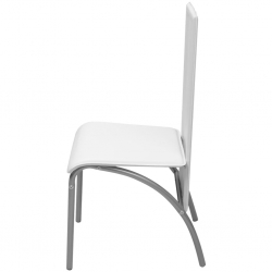 Krzesła stołowe, 6 szt., białe, sztuczna skóra