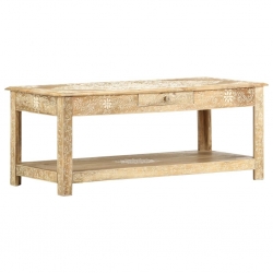 Stolik kawowy 110x50x45 cm, lite drewno mango, ręcznie malowane